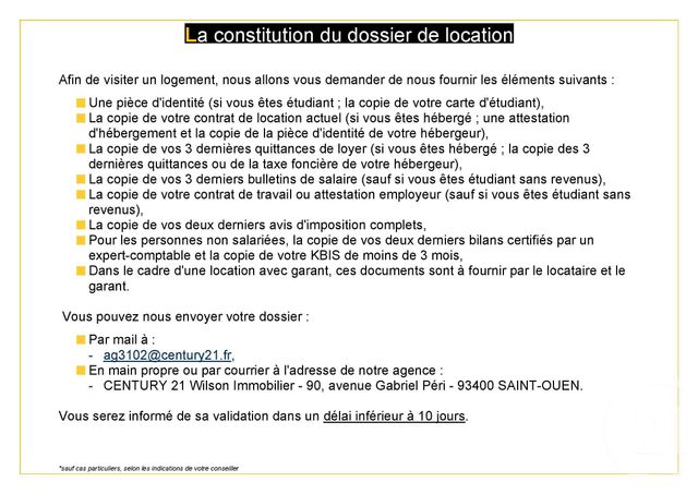 Appartement F4 à louer - 4 pièces - 82.73 m2 - ST OUEN - 93 - ILE-DE-FRANCE - Century 21 Wilson Immobilier